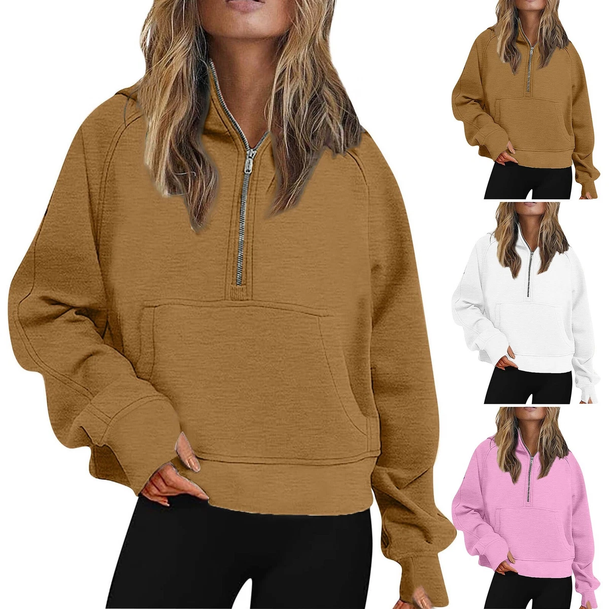 Half zip hotsell cropped sweatshirt