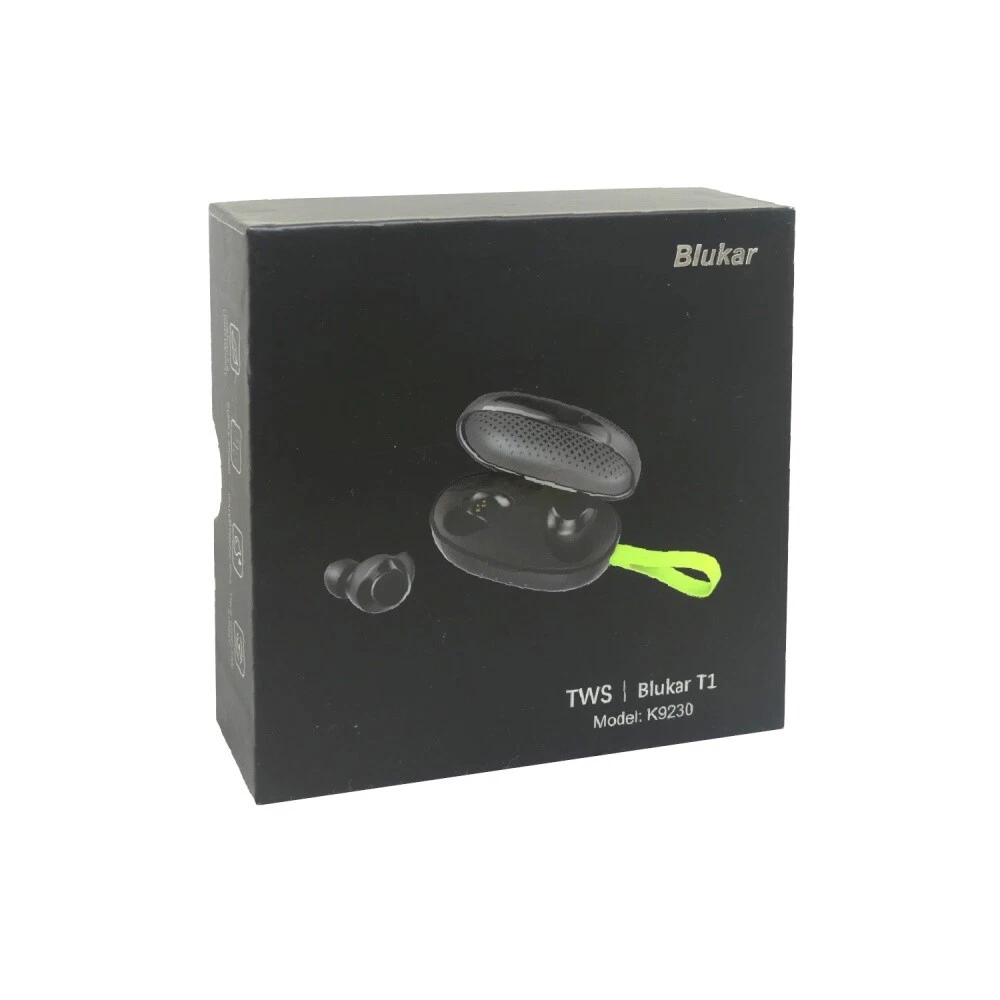 Blukar T1 true wireless Kopfhörer Bluetooth In Ear Headphones mit Ladecase  schwa