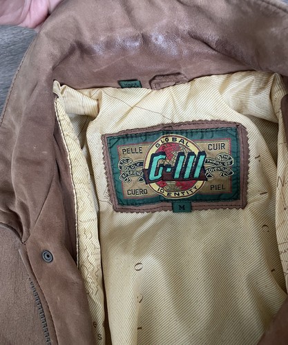 Vintage global identity g-iii leather bomber jacket Size M Brown Leather Clean - Picture 7 of 17
