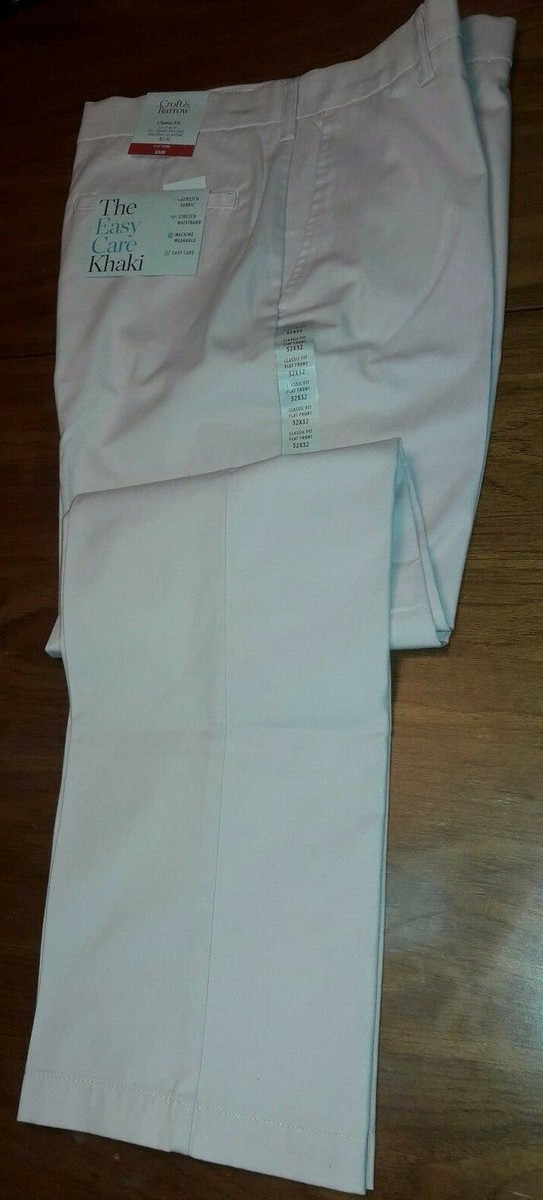 Pantalon Homme Croft & Barrow 36x32 - Coupe Classique, Tissu Easy Care Rose Pastel, Taille Régulière, Neuf Avec étiquettes