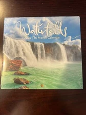 2024 Waterfalls Mini Wall Calendar 5.5" X 6" closed 6" X 11" open 16 month