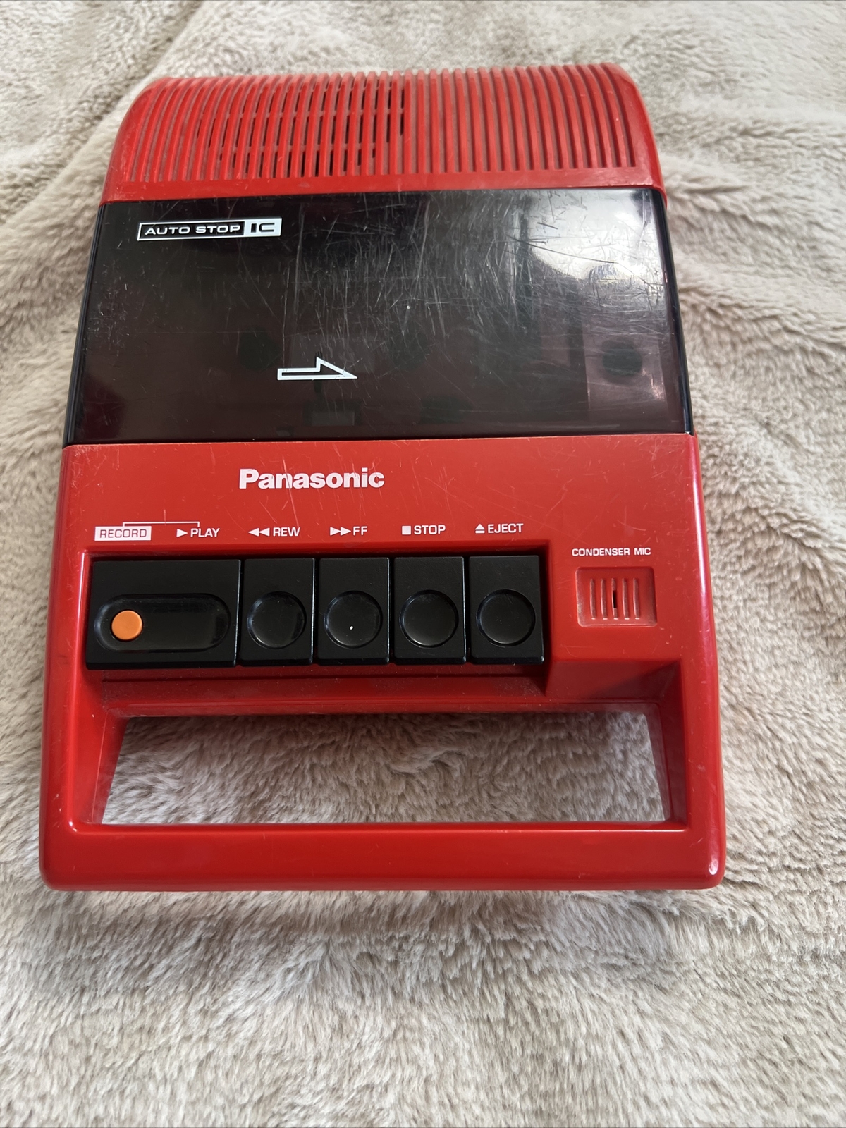 Vintage Panasonic RQ44a Red Portable Cassette Tape Player Recorder Untested