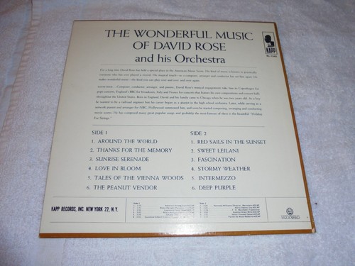 The Wonderful Music Of David Rose And His Orchestra (Vinyl 1964) - Picture 3 of 3