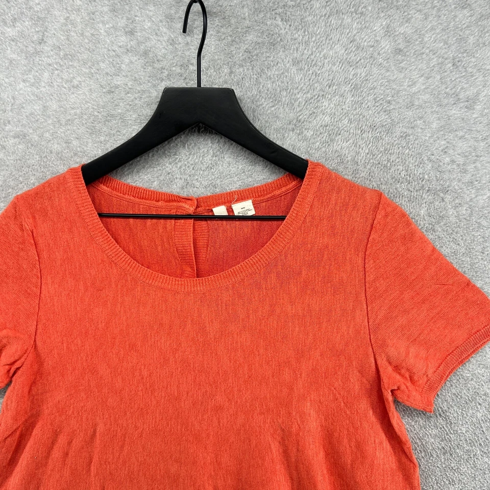 Blusa Moth By Anthropologie para mujer talla mediana naranja manga corta Foto 4 de 4