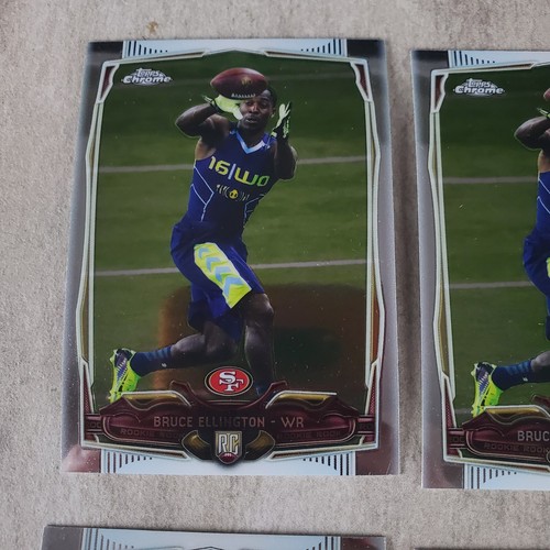 Lotto 9 carte da calcio diverse Topps Chrome Bruce Ellington #116 base 2014 quasi nuove - Foto 2 di 10
