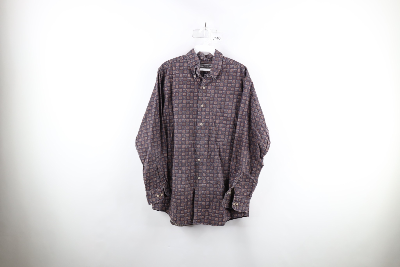 Vtg 90s Streetwear Mens Medium Faded Abstract Flower Collared Button Down Shirt