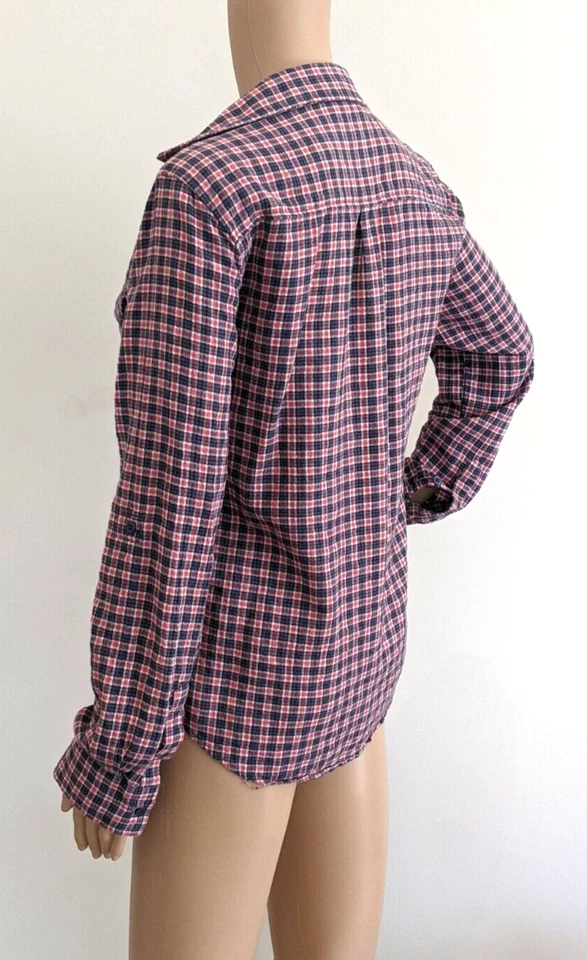 Camisa de franela BDG vintage con botones a cuadros puño enrollable manga larga para mujer S usada en excelente estado Foto 2 de 4