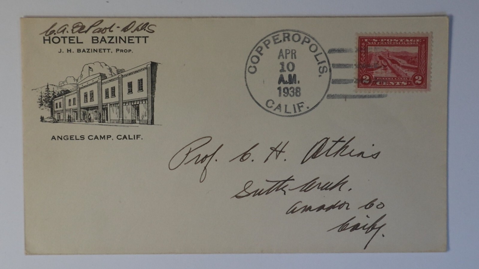 1938 Angels Camp Hotel Amador Copperopolis Calaveras