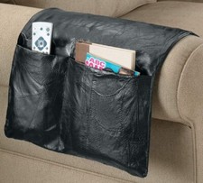 Sofa Chair Armrest Remote Control Leather Storage Organizer Caddy Pocket Holder