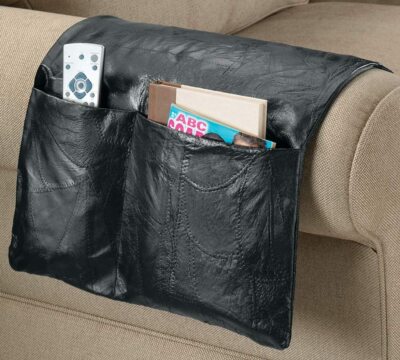 Sofa Chair Armrest Remote Control Leather Storage Organizer Caddy Pocket  Holder