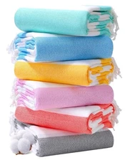 Genovega 6 Packs Oversized Stripe Turkish Beach Towel 74"x38" Thin Quick Dry ...