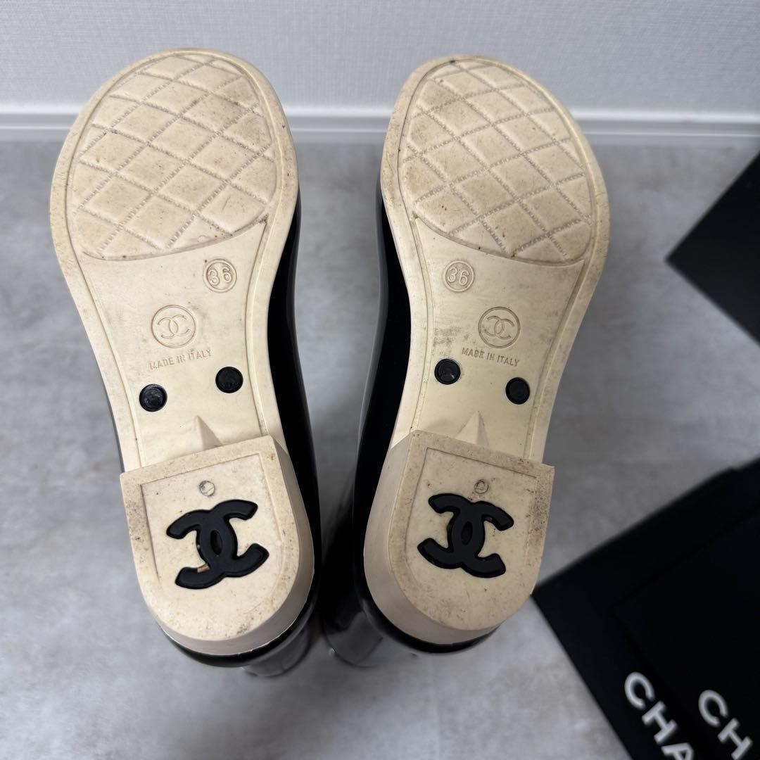 CHANEL Rain Boots Camellia Coco mark Rubber Flower Design 6 size