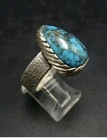 Navajo KELSEY JIMMIE Tufa Cast Sterl Silver TURQUOISE RING SZ 8.75 CORAL Cab — photo 8