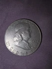 us coins silver half dollar Benjamin Franklin and li arty bell 1963