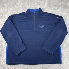 Vintage Polo Sport Ralph Lauren Sweater Mens 2XL Navy Fleece Quarter Zip 90s