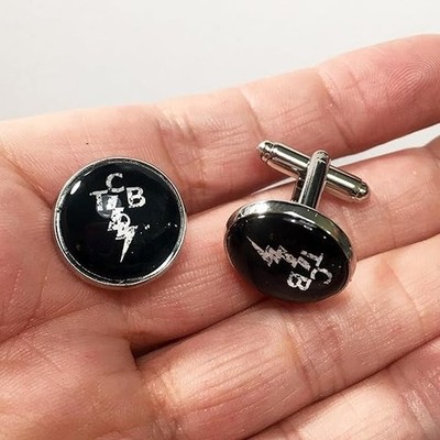Elvis Taking Care Of Business Handmade TCB ''diamond design'' Cufflink Set w/ Box