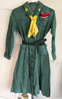 1948 Girl Scouts Green Uniform, Scarf, Belt Buckle, Socks, Pins, handkerchief — photo 1