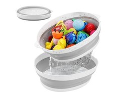 Foldable Bath Toy Storage Organizer, Collapsible Toy Holder with Removable Base