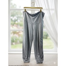 H&M MAMA Joggers Women XL Gray Soft Knit Over Belly Maternity Pants