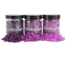 Syedra Crushed Glass for Crafts,Set of 3, High Luster Chips, Glitter,Broken G...
