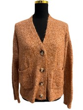 Primark Womens Long Sleeve Orange Button Down...
