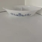 Vintage Glasbake Blue Flowers Pattern Divided Casserole Dish 12"x8.5 large