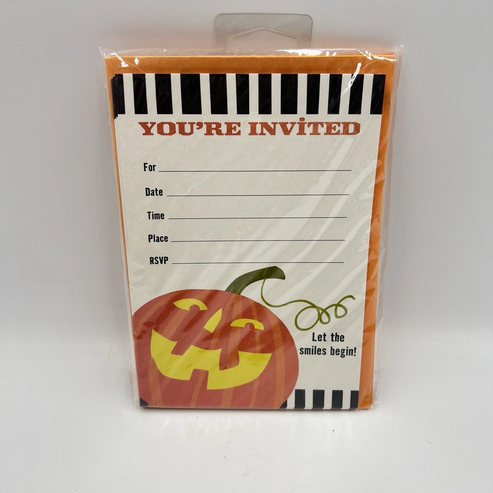 Hallmark Halloween Skulls Party Invitations. 10 Cards New With Envelopes - Image 2 of 3