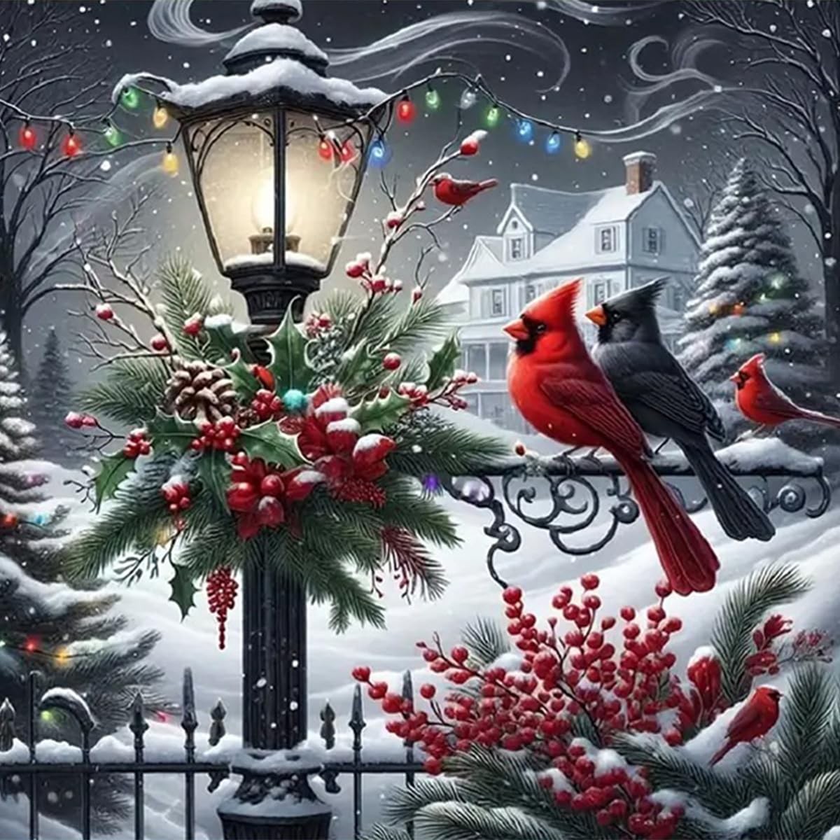 Christmas Diamond Art Kits for Adults - Cardinal Birds Diamond Painting Kits for