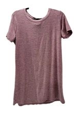Kyodan Women's Short Sleeve Pullover Tunic Top Medium Heathered Mauve