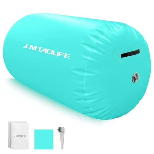 Gymnastics Air Roller Air Barrel, Inflatable 32inch*24inch-no pump Mintgreen