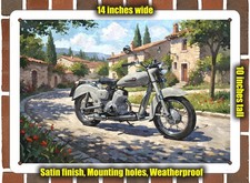 Insegna in metallo - Acquerello Motom Delfino 160 1955 - 14x10