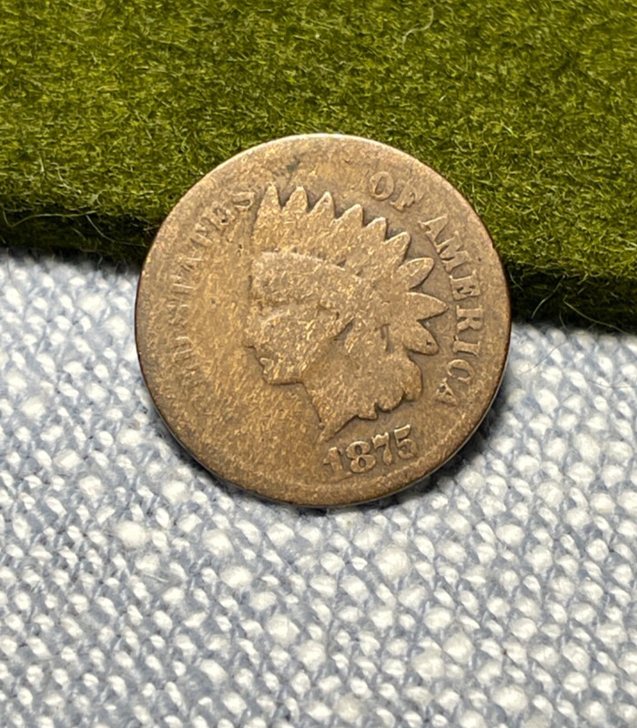 (#100263).  Indian Head Cent (Penny) -- 1875 --  Good.