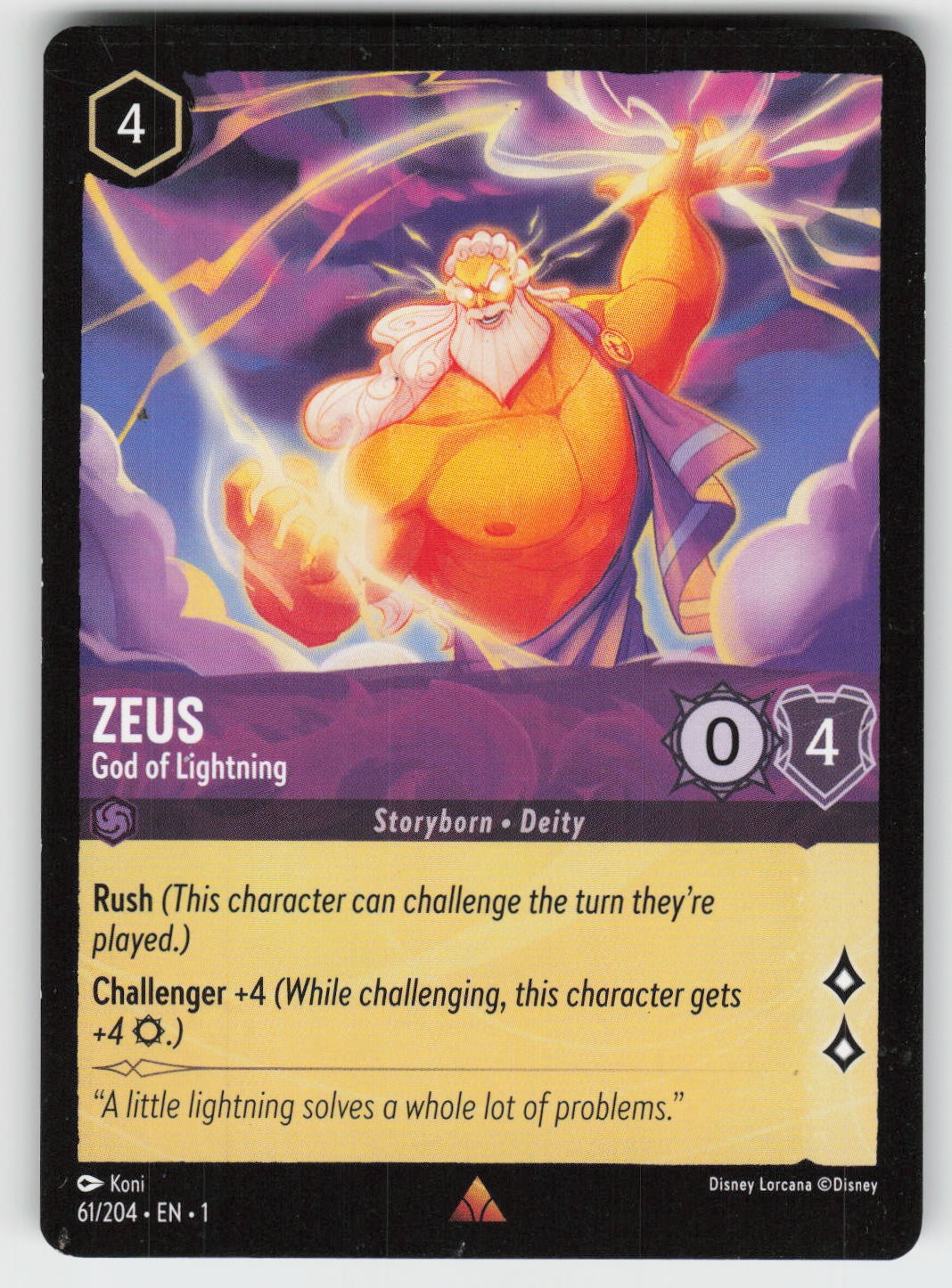 Zeus - God of Lightning Rare The First Chapter 61/204 NM