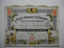DAHOMEY,  Soc. Francais, 150 Francs Aktie von 1923
