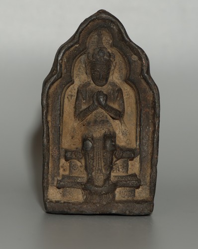 Tibet 1500s Old Antique Buddhist Clay Tsa Tsa Buddha Statue Maitreya Bodhisattva