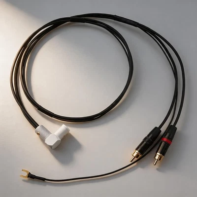 HiFi 90 Degree 5Pin Din to RCA Tonearm Wire Audiophile Phono Cable LP Turntable - Image 1 of 4