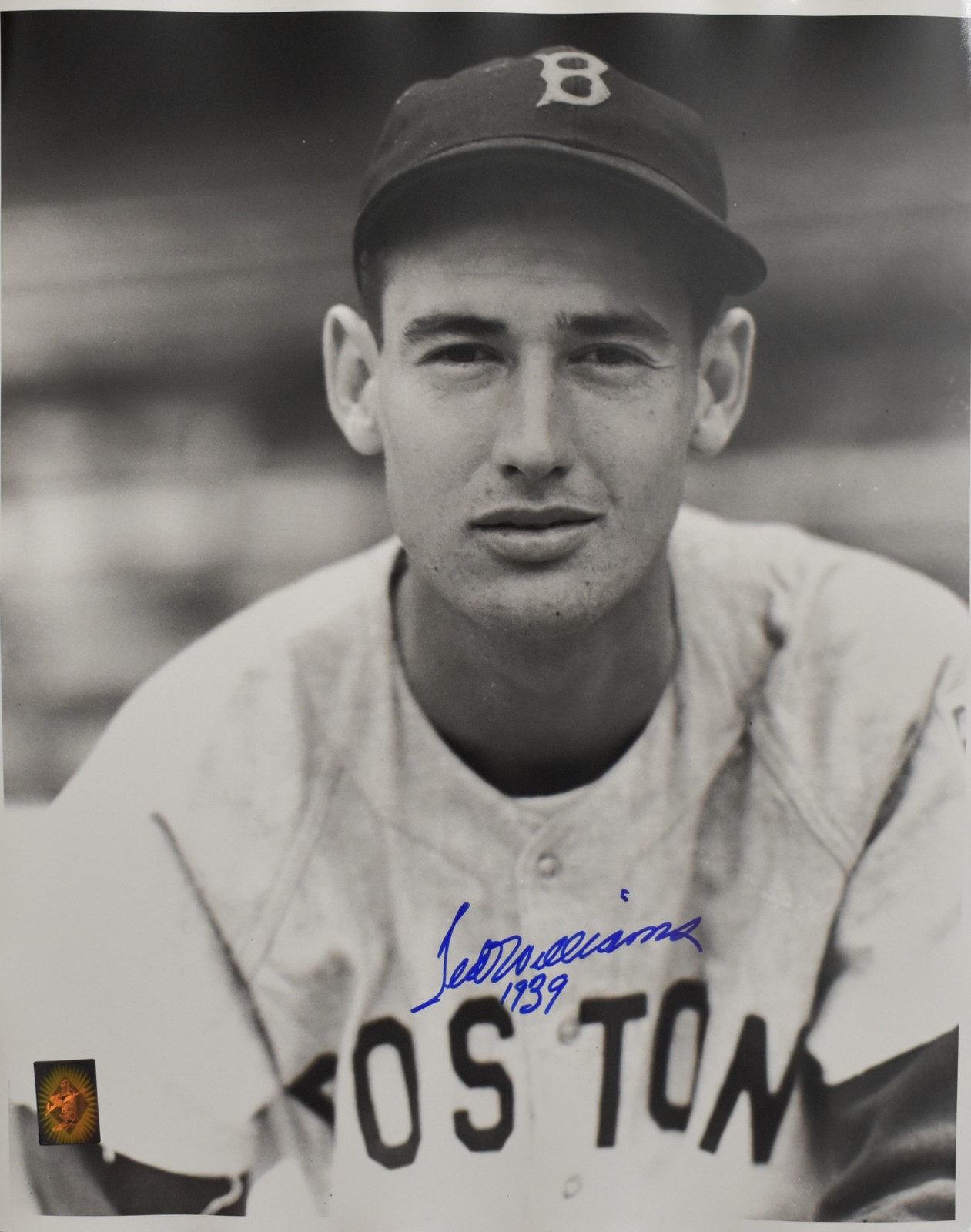 Ted Williams HOF Signed 16x20 Photo Red Sox PSA Letter Green Diamond Holo 212199