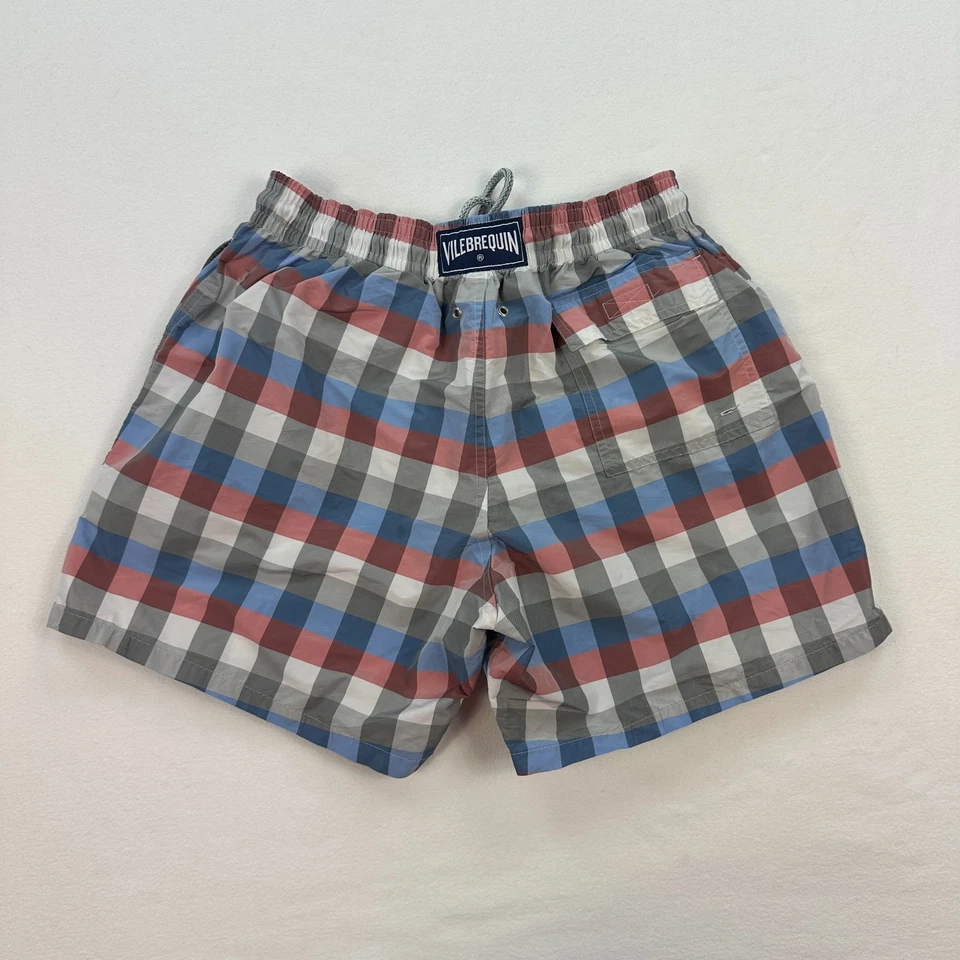 Vilebrequin Pantalones Cortos de Natación para Hombres Grandes Pantalones Cortos de Tabla a Cuadros Forrados Cordón Hawaiano Foto 2 de 4