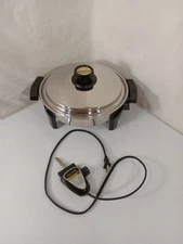 Kitchen Craft West Bend Liquid Core Stainless Electric Skillet 11" 900W USA