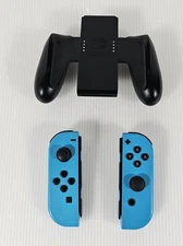 Nintendo Switch Joy Cons, Blue, Left & Right Pair with Grip, Genuine OEM