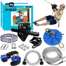 Zip Line Kit for Kids Adults 100FT 120FT 150FT 200FT up to 380Lbs Quick
