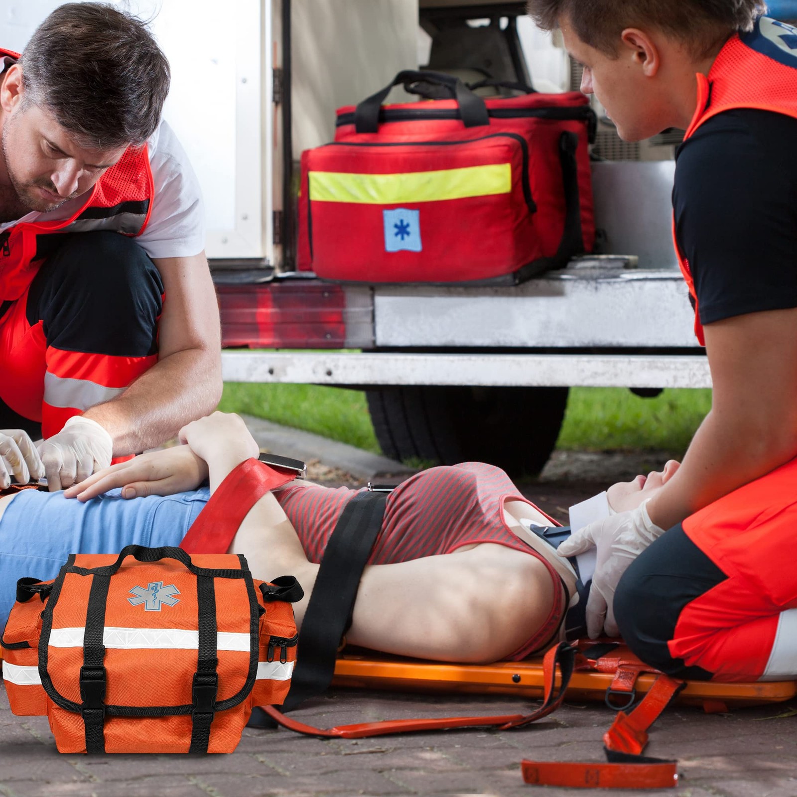 ASA TECHMED Backboard Spine Board Straps, Color Coded, Industrial Grade