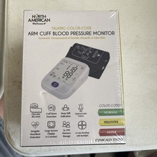 North American Health  Wellness Talking Color-Code Cuff Blood Pressure Monitor