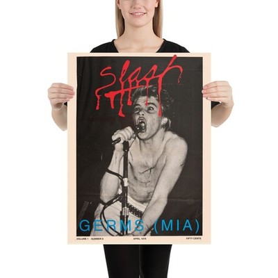 GERMS (MIA) SLASH - 18''x24'' ART PRINT LA PUNK ROCK 70s Home Decor 