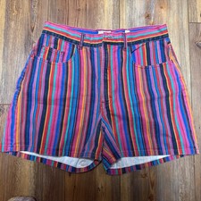 Vtg 90s Style Republic Denim  Multicolored Striped 5-pocket Back Slit Sz 13/14