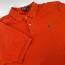 Polo Ralph Lauren Men Orange Short Sleeve Classic Fit Polo Shirt Size L