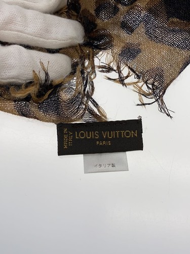 Authentic Louis Vuitton Brown Leopard Pattern Cashmere Scarf 132 x 212cm Women - Bild 23 von 24