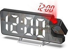 Projection Alarm Clock, Digital Clock with 180  Rotatable Projector, 3-Level .