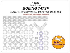 KV Models 14329 1:144 Boeing 747SP + masks for passenger windows and masks for w