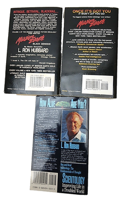 3 L. Ron Hubbard Books, Mission Earth Sci Fi #7, Scientology